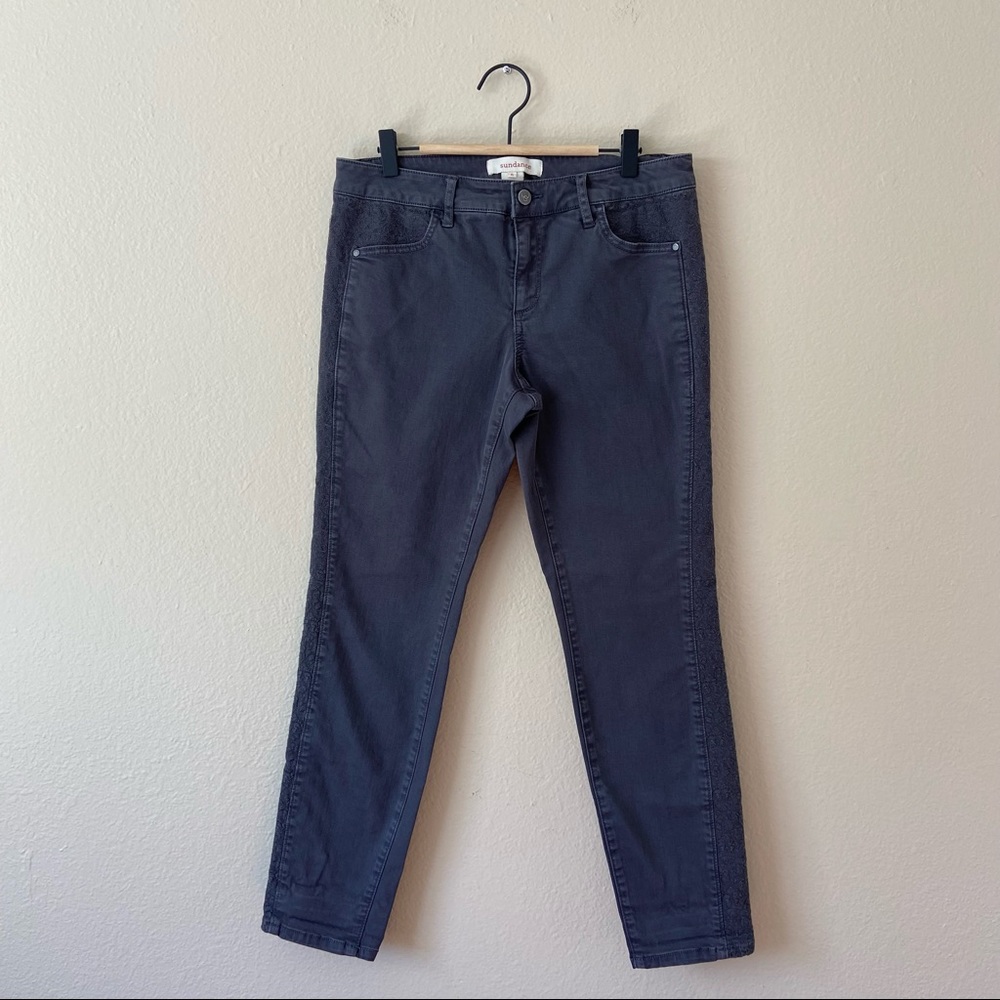 Sundance Gray Pants Embroidered Detailing on Sides